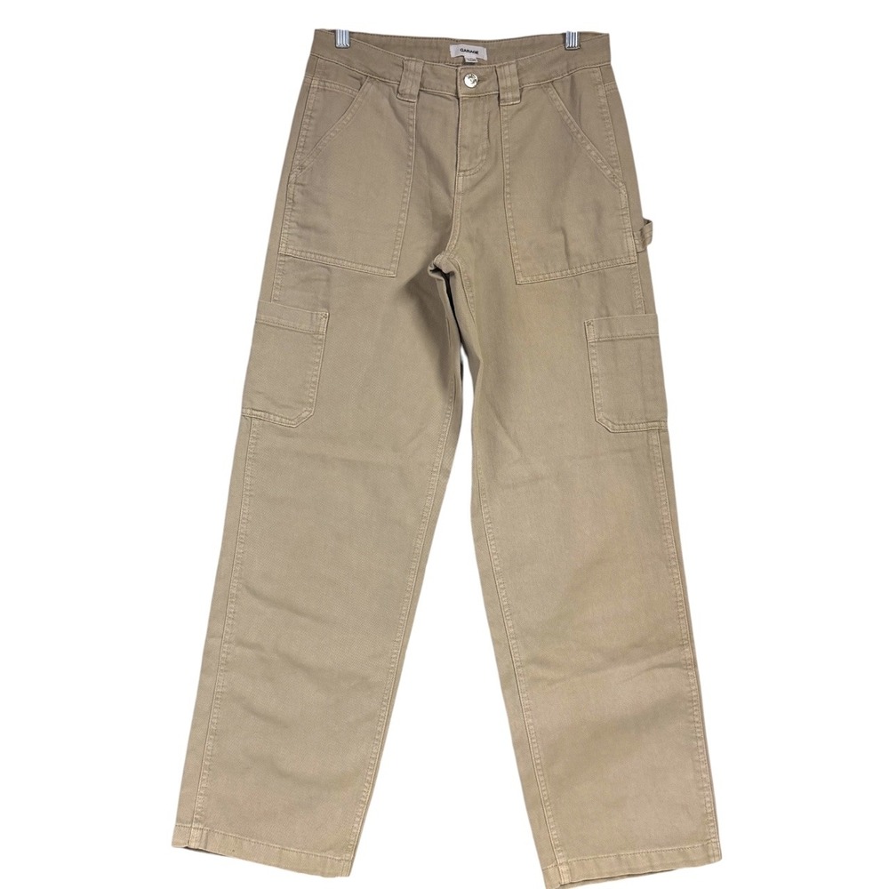 Garage Tan Khaki Carpenter Pants Sz 3 High Waisted Straight Leg Utility Twill